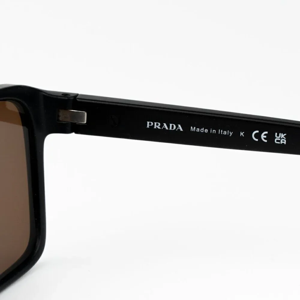 NEW Prada Linea Rossa PS05YS DG050A Black Rubber Brown Unisex Sunglasses